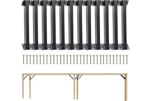 Grehitk 12PC 45 Degree Angle Support Bracket, Pergola Kit Heavy Duty Connector Brace Bracket Kit for Pergolas for for Gazebos Patio Pergolas Log Cabin Elevated Wood Stand Kit