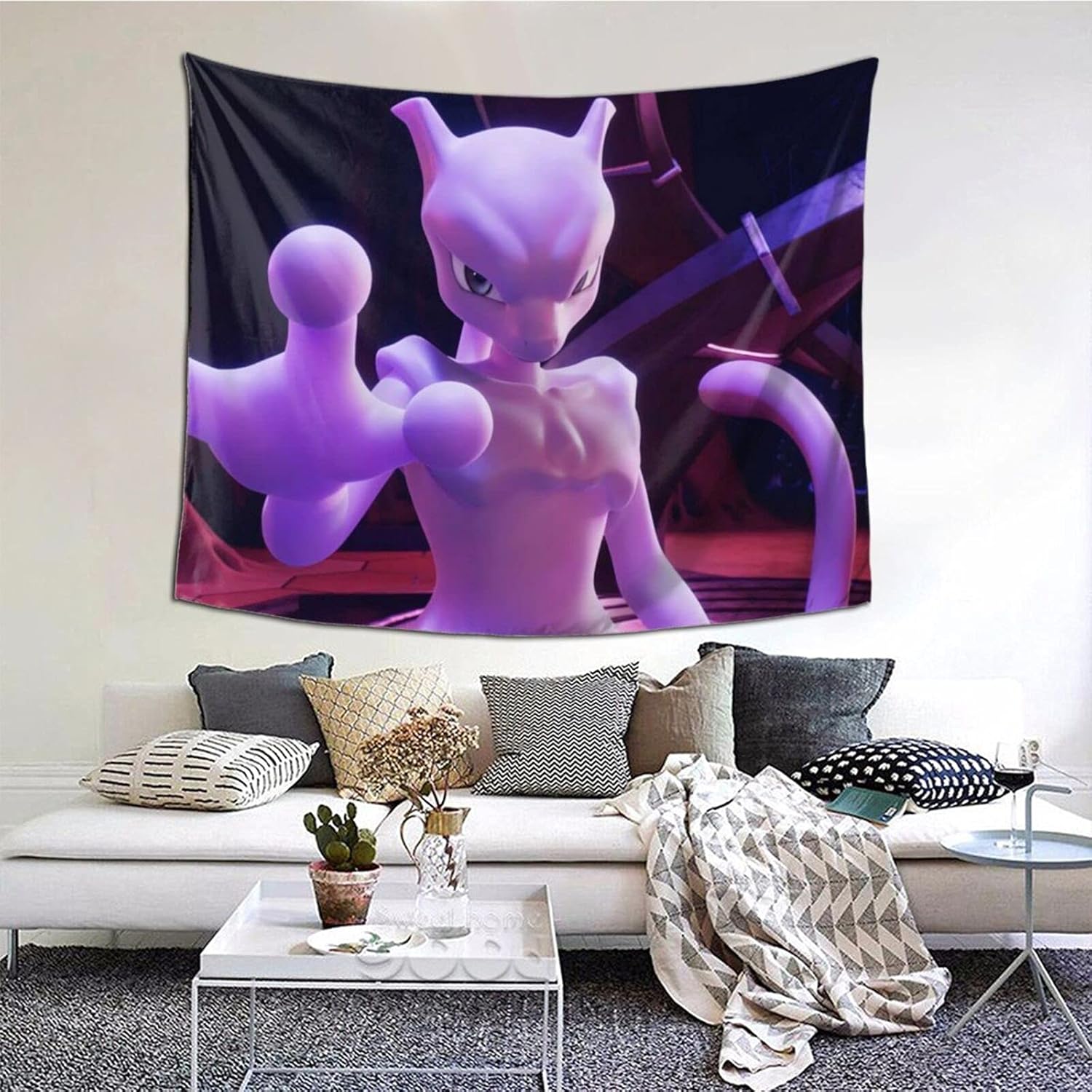 Amazon Co Jp ミュウツー 2 おしゃれ 北欧ins タペストリー 大判 壁掛け布 多機能 自然風景 壁飾り 人気 飾り 布ポスター 装飾布 漫画 アニメ 壁掛け ホームデコレーション 新居祝い 個性ギフト ホーム キッチン
