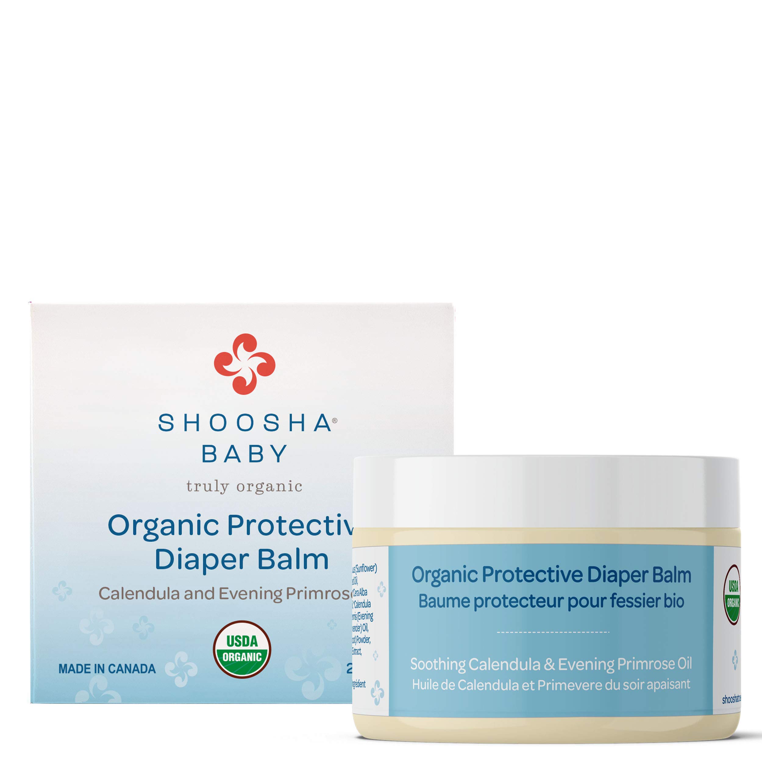 Shoosha Organic Diaper Balm (USDA-Certified Organic, for Sensitive Skin, Baby Diaper Rash Cream, Fragrance-Free, Hypoallergenic)