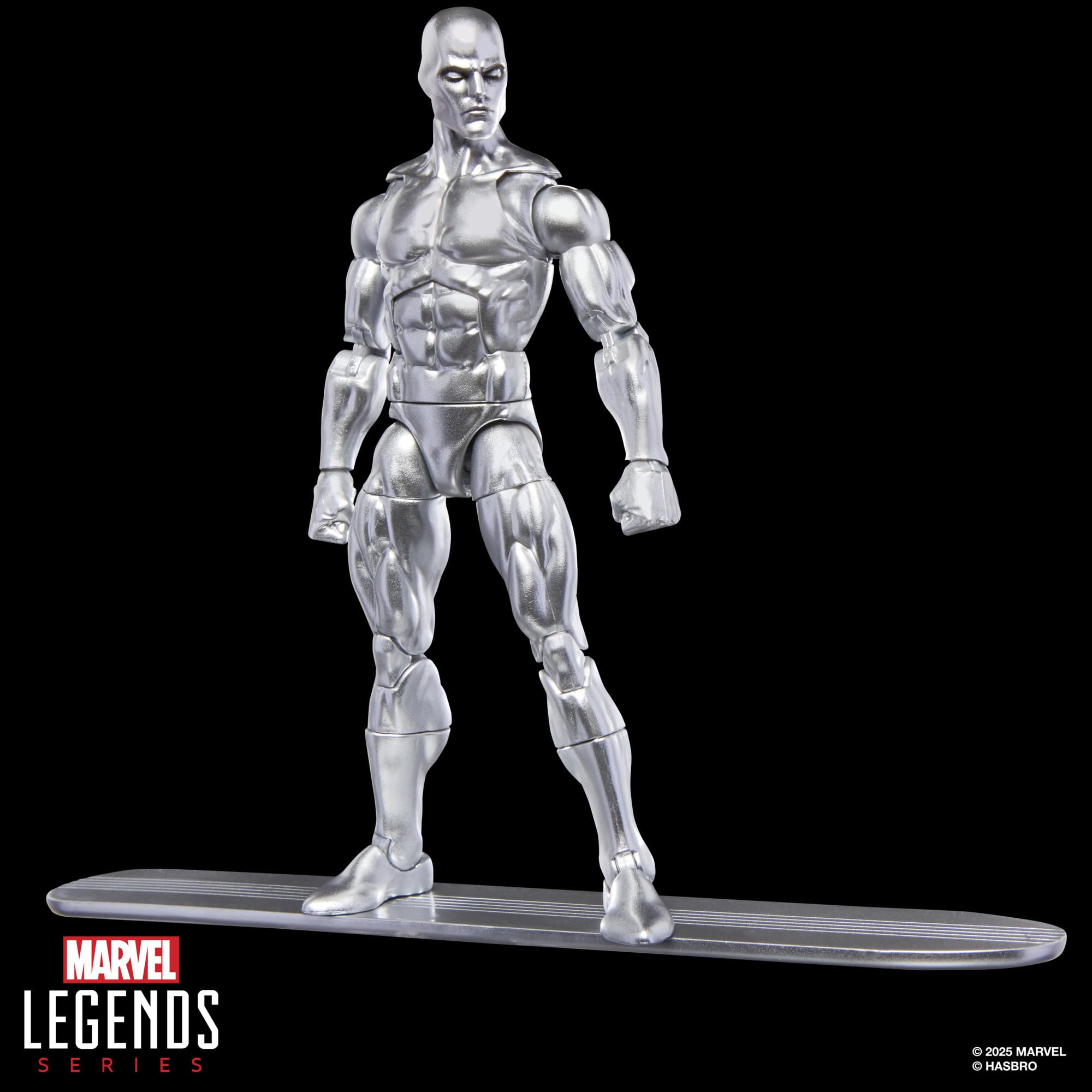 Marvel Legends Series Silver Surfer, Silver Surfer #1 (1968) and Fantastic Four Comics-Inspired Collectible 6-Inch Scale Action Figure with Character-Sized Comic Accessory