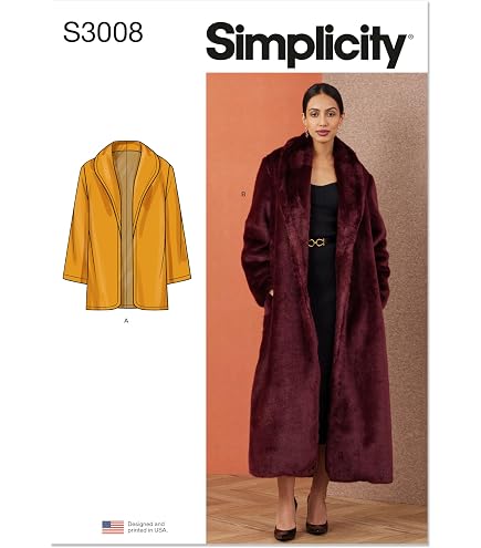Butterick Schnittmuster 6497 – Jacke Und Mantel Für Damen, Größen 42–24, Mit Varianten