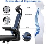 Naspaluro Ergonomic Office Chair High Back Headrest Flip-Up Armrests Black view 4