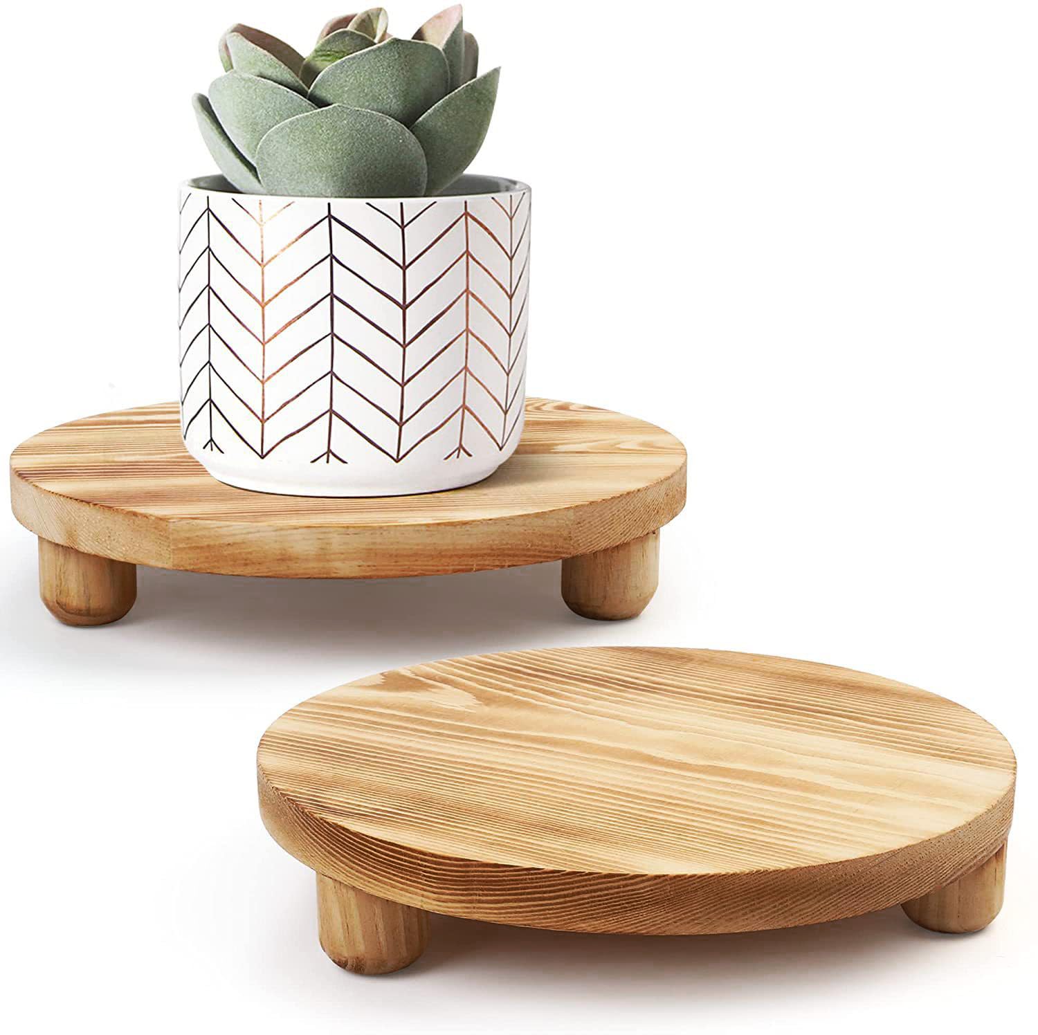 Photo 1 of ***MISSING PARTS***
DEAMACE Wood Riser for Decor, 2 Pack Wood Pedestal Stand for Display, Round Wooden Tray for Kitchen Counter, Wooden Pedestal Stand for Plant Pot Indoor