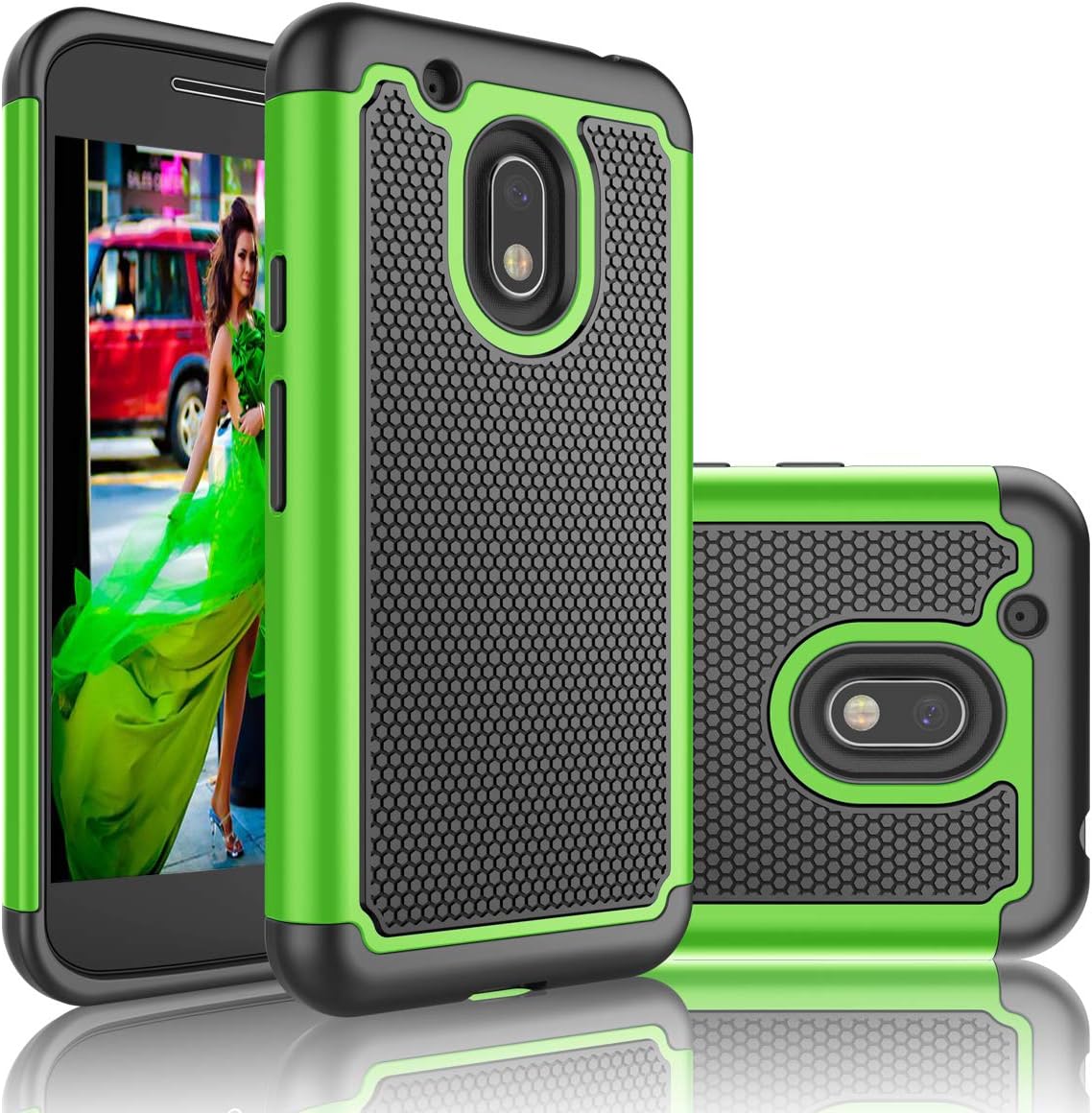 Eutekcoo Moto G4 Play/G Play Case, [Green] Rugged Tough Impact [Heavy Duty] [Shock Asorbption] [Drop Resistance] [Hybrid 2 In 1] Silicone Dual Layer Phone Cover Case For Motorola Moto G Play/G4 Play