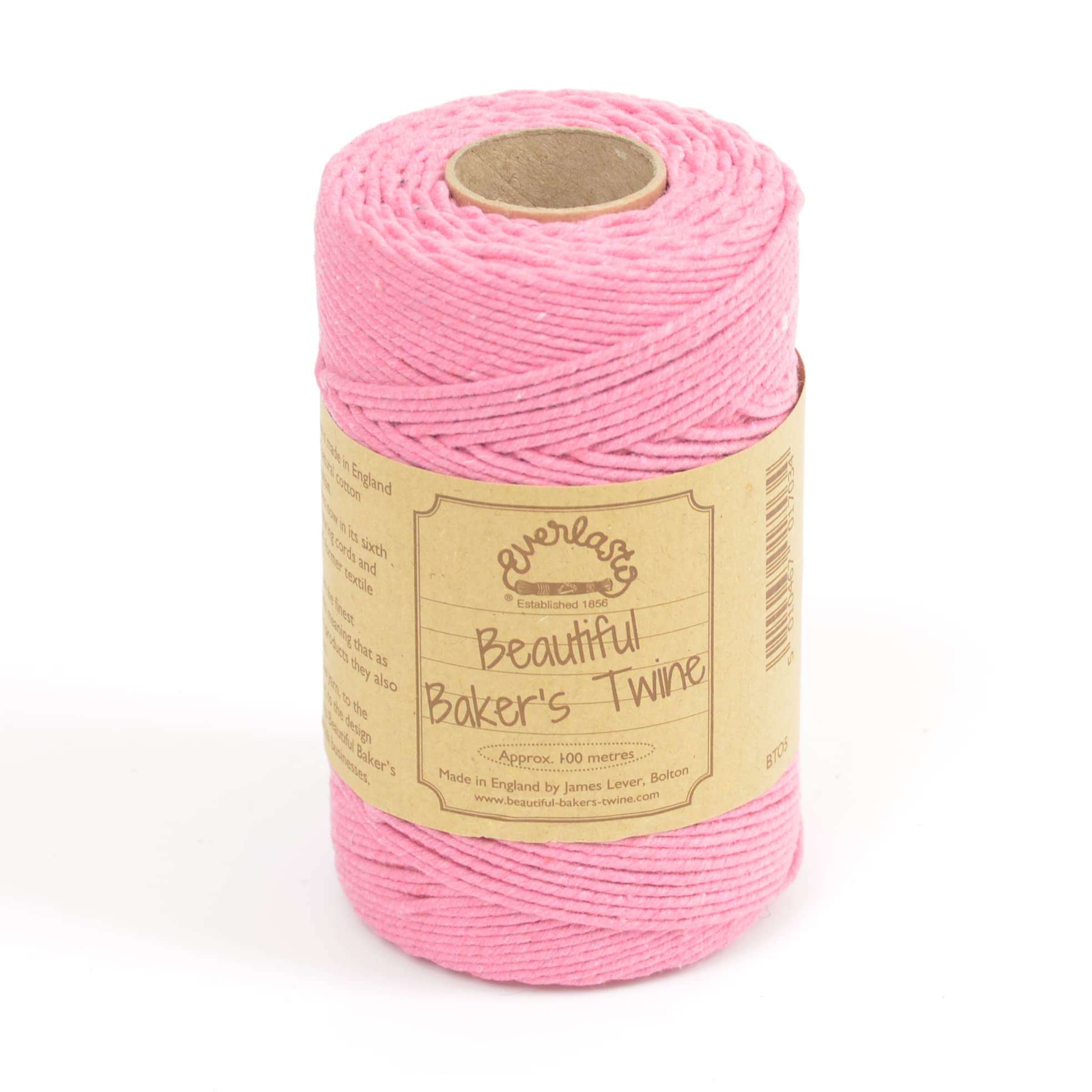100m - Everlasto 'Solid' Beautiful Baker's Cotton Craft Twine (2mm approx) (PINK)