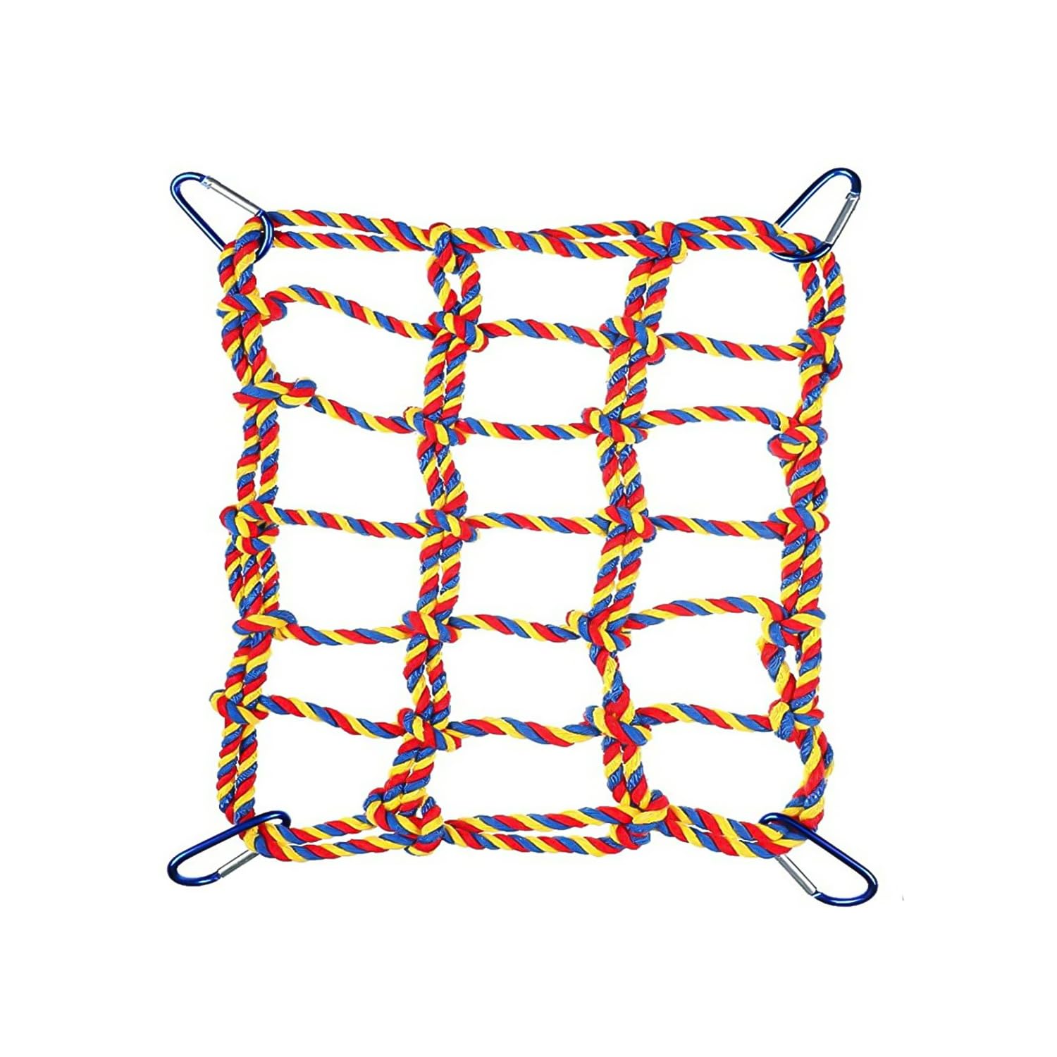 AOVNA Colorful Woven Climbing Net Bird Hammock Net Cockatiel Toys Pet Hanging Climbing Swing Net with 4 Hooks Bird Swing Ladder for Hamster Bird Chinchillas