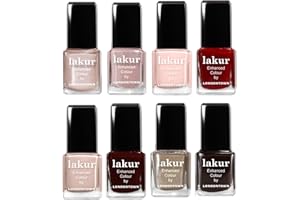 LONDONTOWN Merry Minis Gift Set – 8 Mini Nail Polishes with Gel-Like Shine, Long Wear & kur Care, Vegan Holiday Manicure Kit for Gifting & Travel