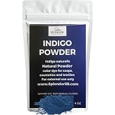 Indigo Powder - 4 oz - Natural Indigo Blue Powder Dye for Soapmaking &amp; Textiles | Plant-Based Colorant for DIY Crafts, Fabric, Cosmetics | Finely Ground, Non-Toxic, Vegan