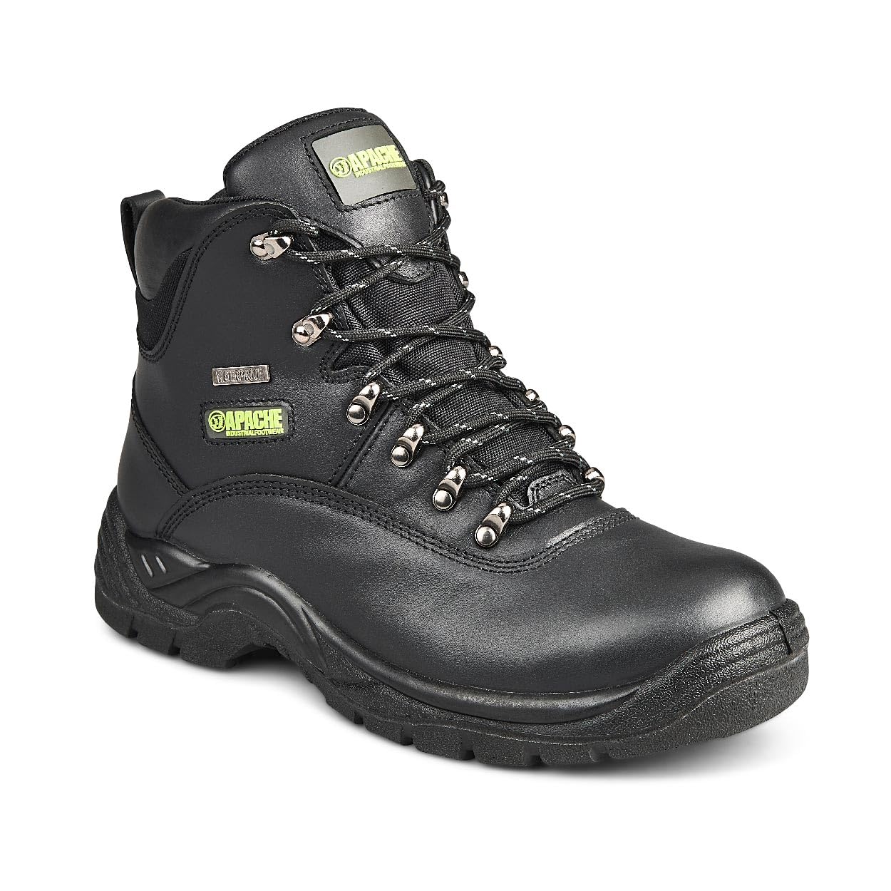 Apache SS812SM Safety Hiker Boot | Black | Size 11 UK | Steel Toe Cap | Waterproof Premium Leather | Breathable Lining | Midsole Protection | SRC and S3 WR Certified