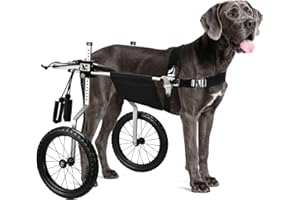 VIRBRAROO All-Terrain Dog Wheelchair for Back Legs - Lightweight & Adjustable for Medium to Large Dogs - Easy to Assemble Mobility Aid