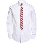 Van Heusen Boys' Long Sleeve Collared Button-down Dress Shirt and Tie Set