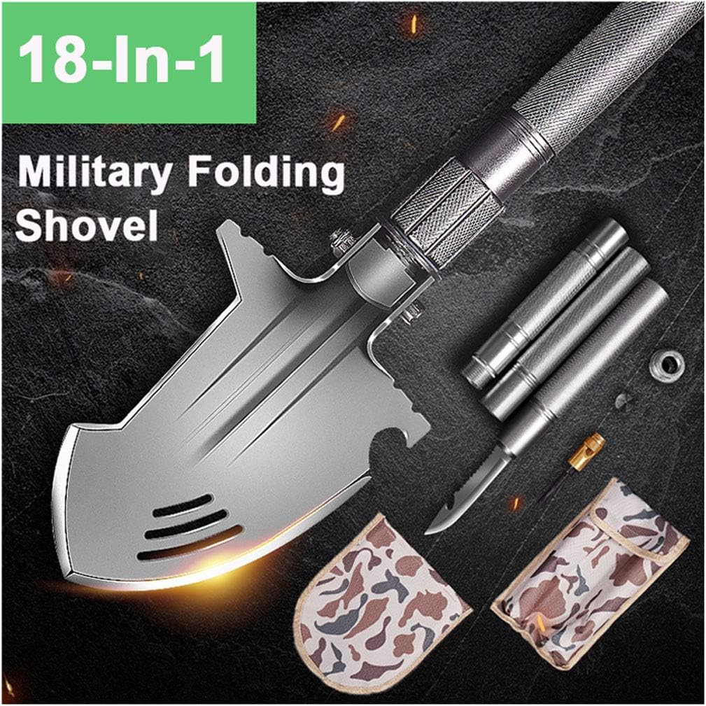 Laxuri LS012 Military Survival Folding Spade Shovel for Camping,Hiking