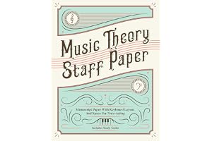 Music Theory Staff Paper | Manuscript Paper with Keyboard Layout for Students and Composers | Staff Paper Notebook with Grand Staff and Note-Taking Space | Sheet Music Notebook