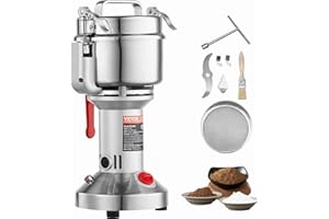 VEVOR 550g Electric Grain Mill Grinder, High Speed 2000W Commercial Spice Grinders, Stainless Steel Pulverizer Powder Machine