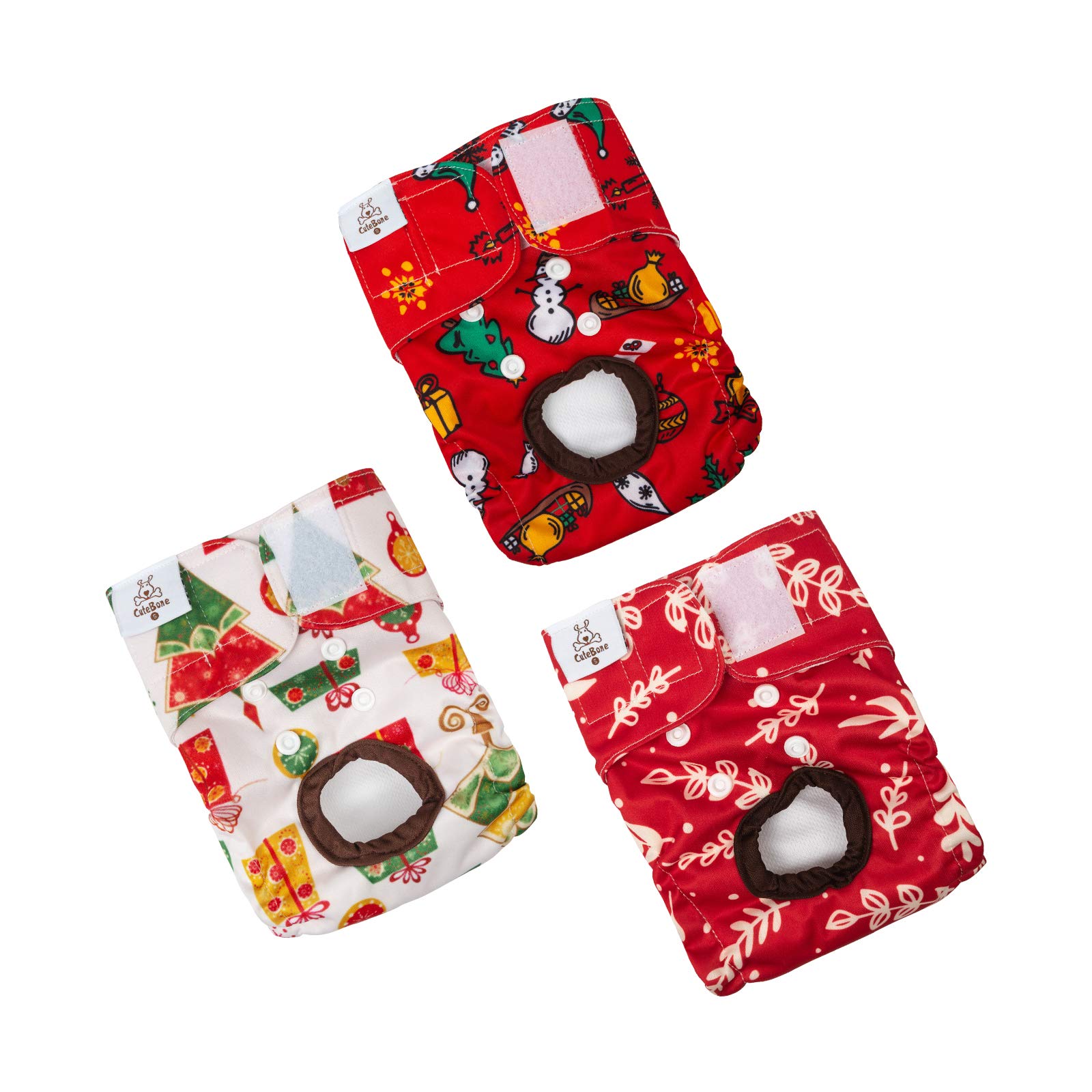 CuteBone Dog Diapers Female Washable Small Medium Large 3 Pack Reusable Doggie Diapers Puppy Period Pants for Doggy Heat Cycle Peeing โ image 1
