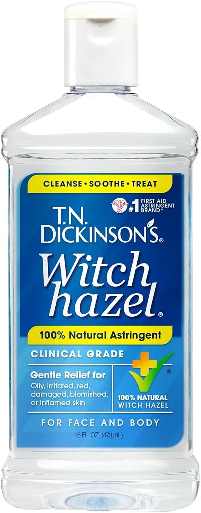 T.N. Dickinson's Witch Hazel Astringent 16 Oz Natural Alcohol Based Pore