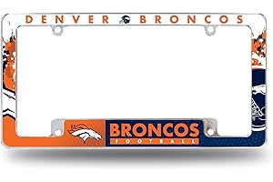 Rico Industries NFL Football Primary 12" x 6" Chrome All Over Automotive License Plate Frame for Car/Truck/SUV