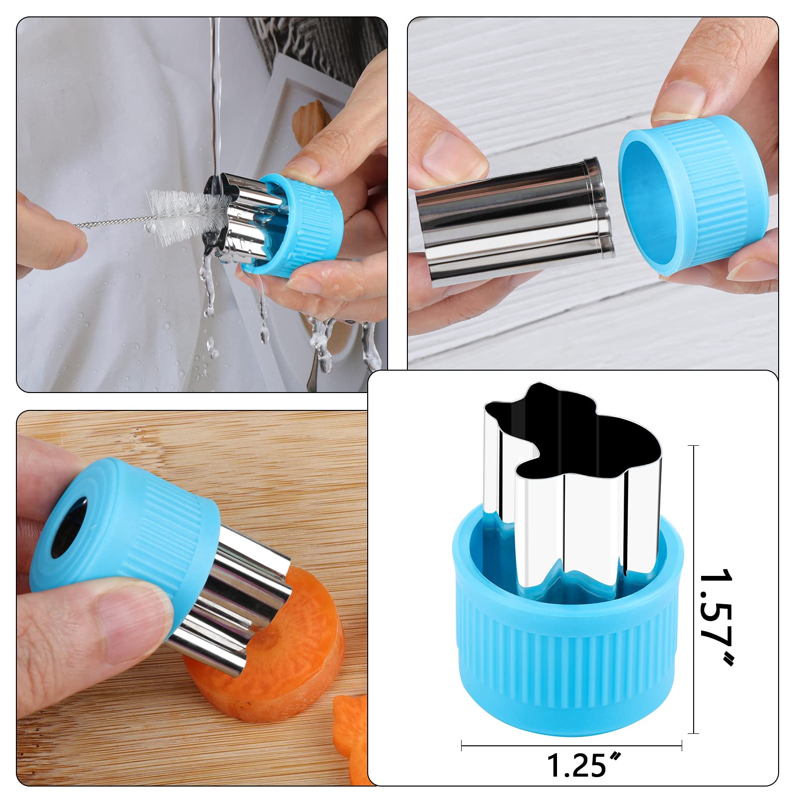 Mini Cookie Cutters Set, Small Fruit Vegetable Cutters Shapes, Animal