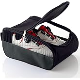 Getfitsoo Golf Shoe Bag, Gray Golf Shoes Bags Men/Women Outdoor Zippered Carrier Bags with Ventilation Sport Shoes Bag Travel Shoe Bags (Grey)