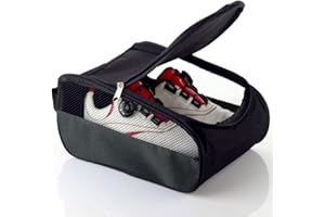 Getfitsoo Golf Shoe Bag, Gray Golf Shoes Bags Men/Women Outdoor Zippered Carrier Bags with Ventilation Sport Shoes Bag Travel