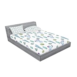 Ambesonne Cactus Fitted Sheet & Pillow Sham