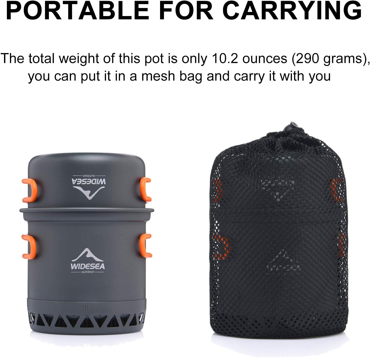 widesea Camping Cookware Outdoor Pot Pan Cooking Equipment Heat Exchange Design for Hiking Backpacking : Sports & Outdoors