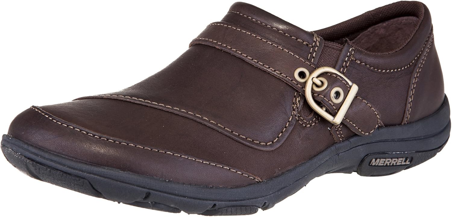 Merrell Women's Dassie Buckle Slip On Shoe Leather Loafer Flats Amazon
