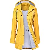 LOMON Raincoat Women Waterproof Long Hooded Trench Coats Lined Windbreaker Travel Jacket S-XXL