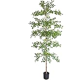 Artificial Black Olive Tree, 8FT Tall Big Leaf Faux Shady Lady Tree with Potted, Fake Olive Tree for Home Decor Indoor