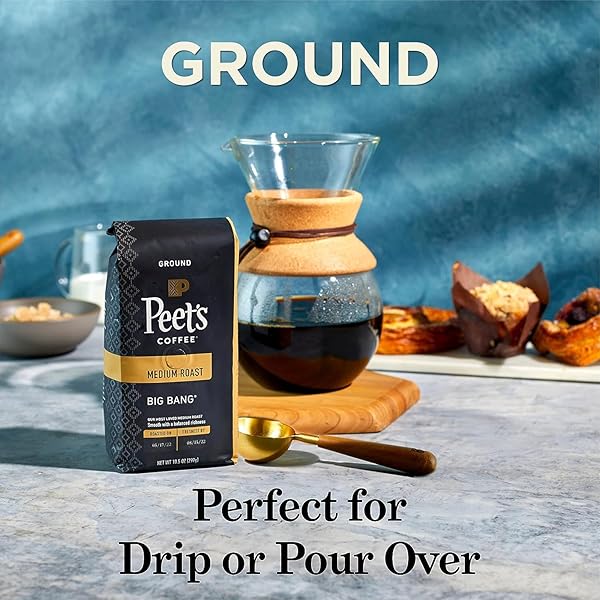 PEET’S COFFEE, DARK ROAST GROUND COFFEE – MAJOR DICKASON’S BLEND 10.5 OUNCE BAG