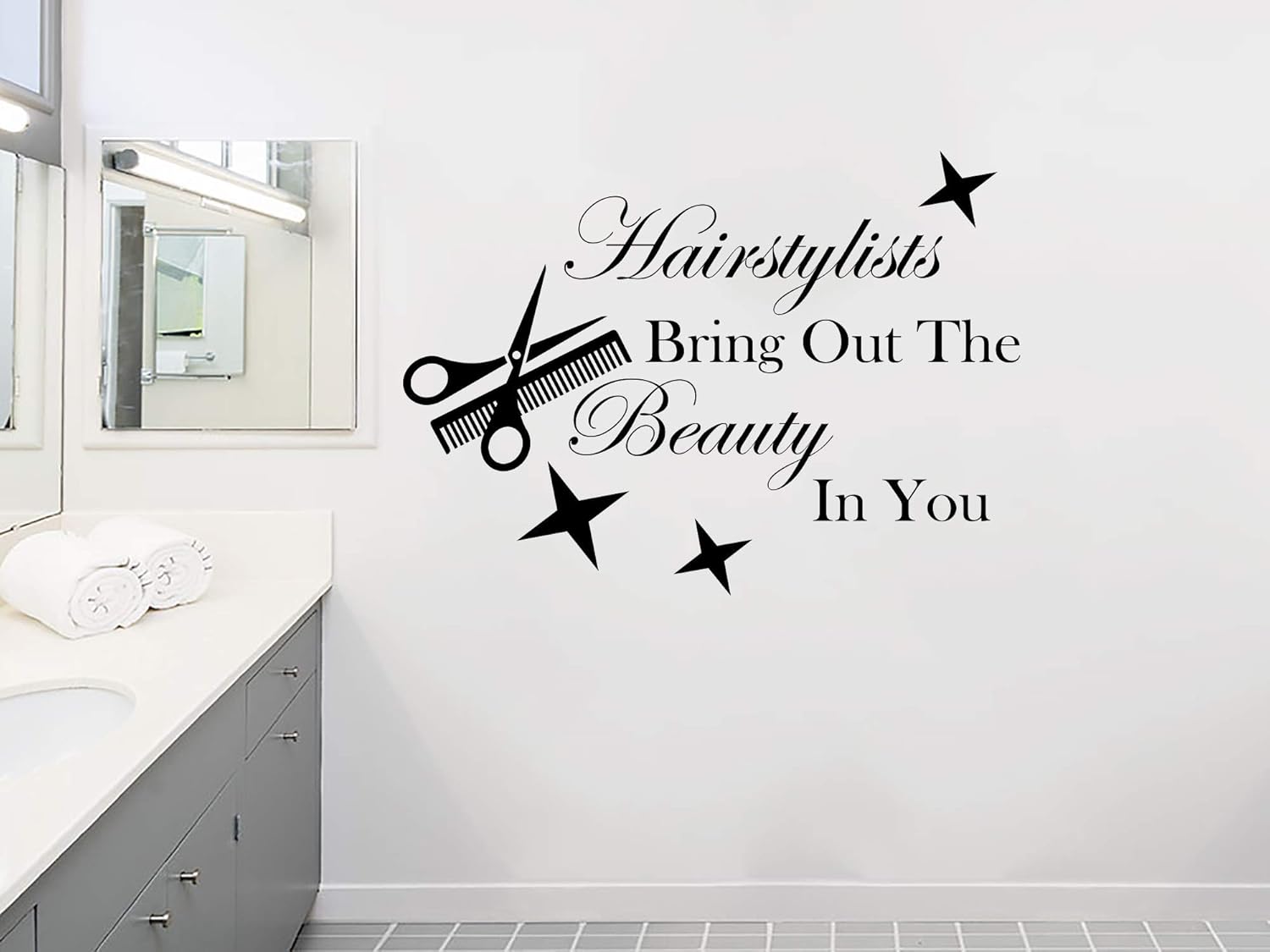 Amazon Com Hairstylists Bring Out The Beauty In You Wall Decal
