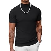 COOFANDY Men's Short Sleeve Mock Turtleneck Sweater