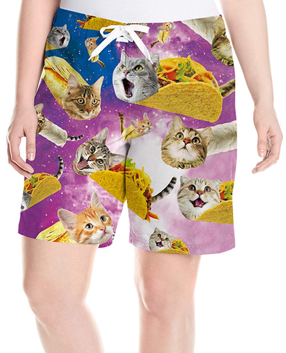 NICOMIDEA Boys Swim Shorts Pizza Cat Swim Trunks Bathing Suits Kids Swimsuit Swim Shorts with Mesh Lining Size 8