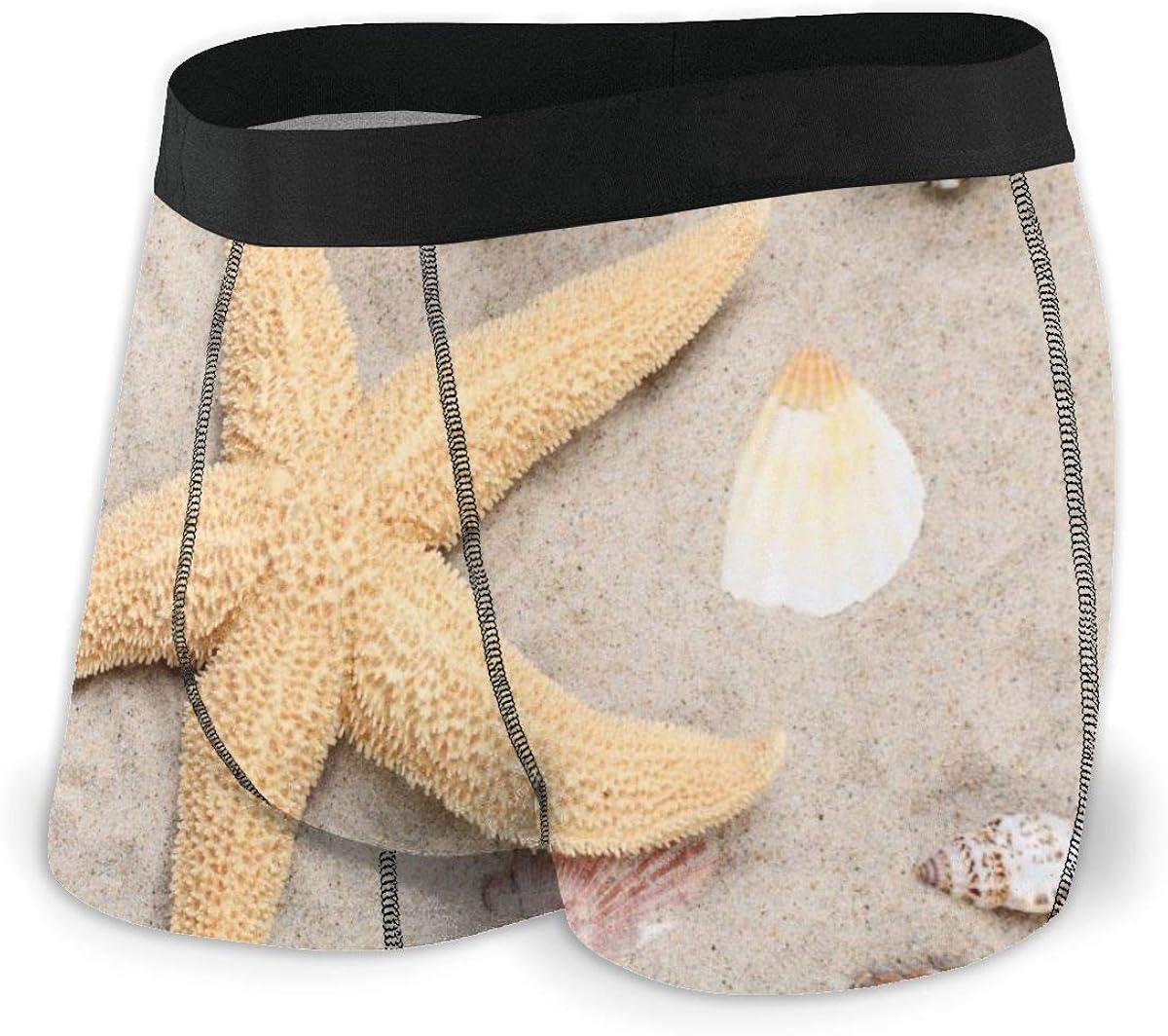 DJNGN Hommes Boxer Slip Drôle Étoile De Mer Coquillages Jambe Courte