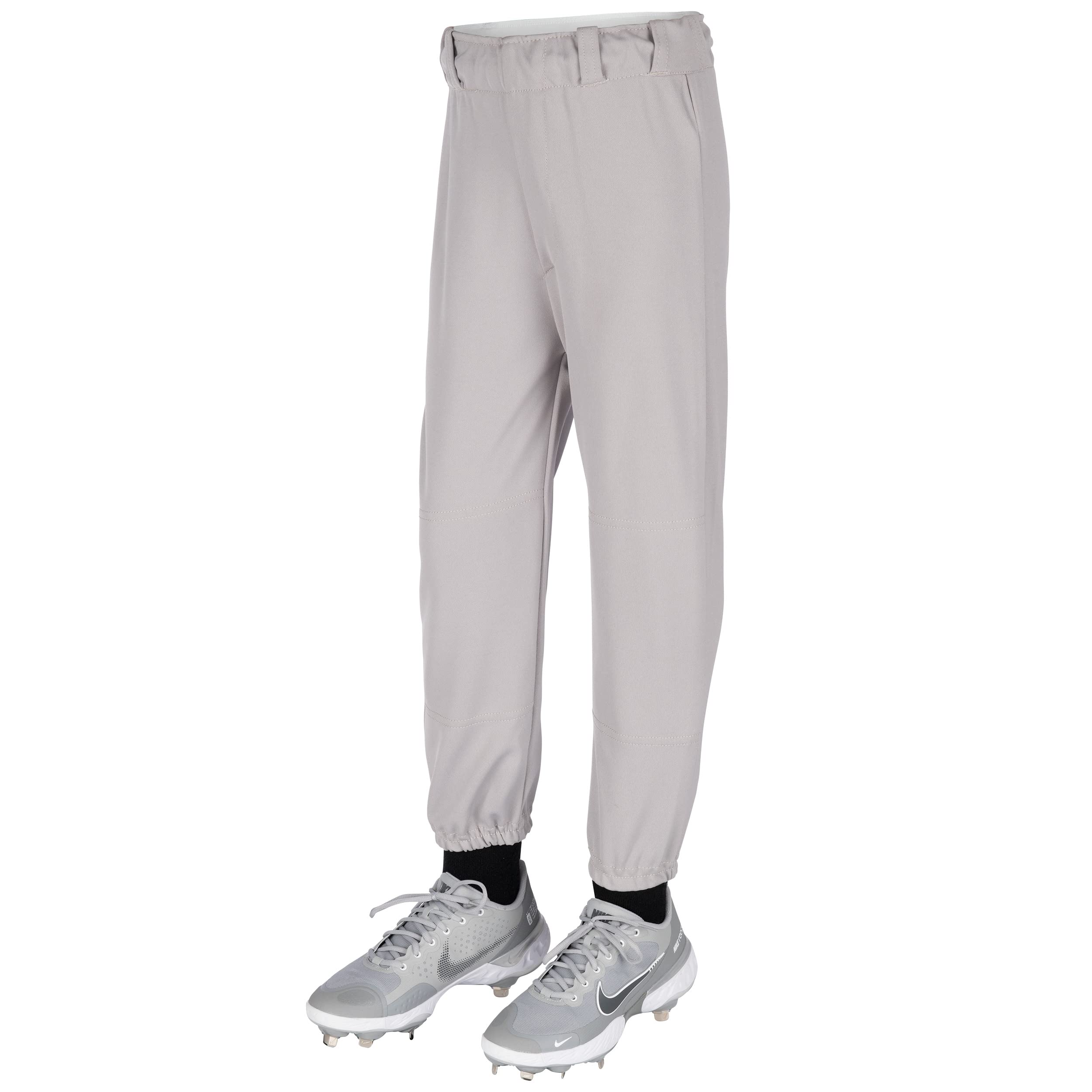 CHAMPRO Pantalón de béisbol para niños con trabillas para cinturón, color gris, extragrande de EE. UU.