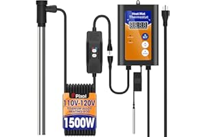 PIXOL 1500W Titanium Fully Submersible Water Heater for Pool, Electric Hot Tub & Ground Swimming Pool Immersion Water Heater with Thermostat & GFCI Plug, for Stock Tank Bathtub Baptistery Camping Bucket