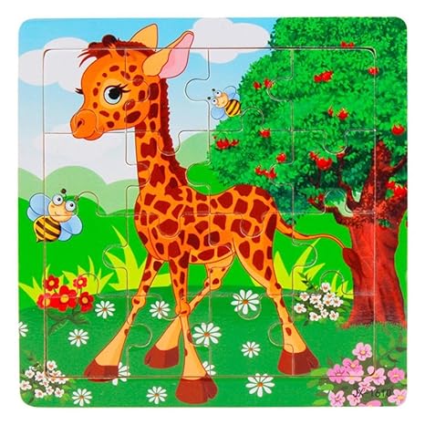 Sonnena Holzpuzzles, Komisch Zug Holzspielzeug Puzzle Karikatur Tierpuzzle Spielzeug Puzzle aus Holz Spielzeug Lernspielzeug 