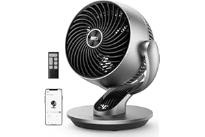 Dreo Smart Fan for Bedroom,120° Vertical and 90° Oscillating Fan with Remote/Voice, 13 Inch Height Quiet Air Circulator for Whole Room, 70 ft, 4 Speeds, 5 Modes, 12H Timer, Desk Fans for Home, Office
