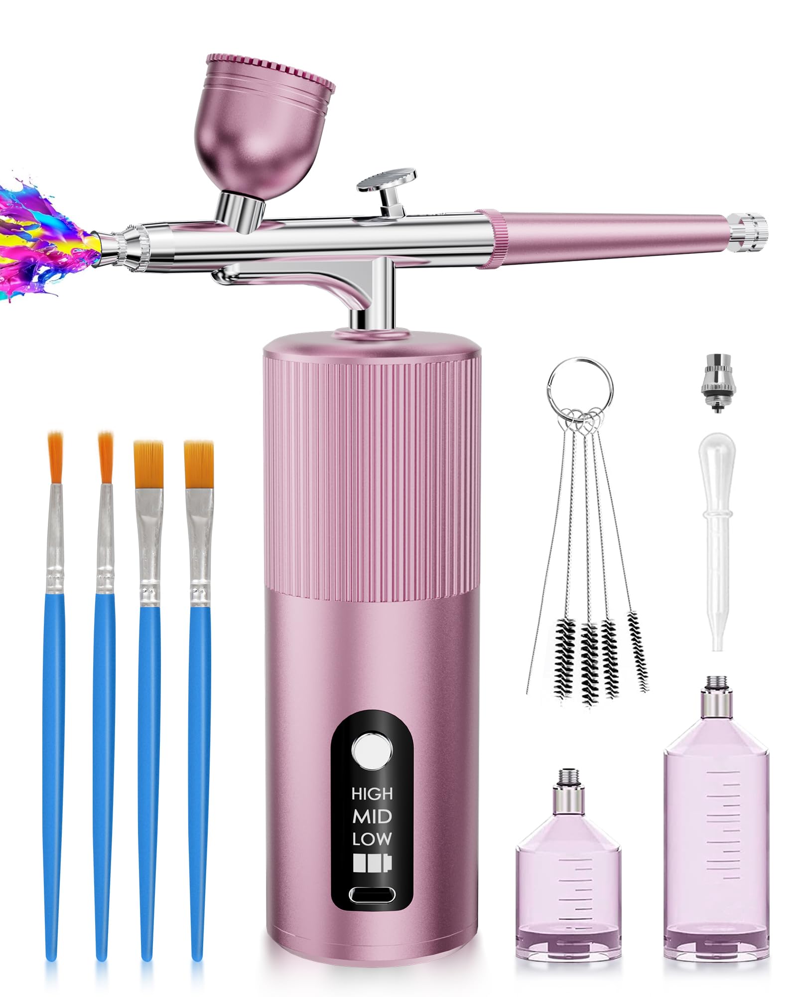 Photo 1 of Airbrush Kit with Compressor - Airbrush for Nails,48PSI Screen Display Air Brush,Rechargeable Wireless Airbrush Gun Machine for Nail Art, Makeup, Painting, Cake Decor