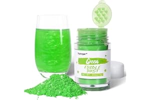 Sujoygar Green Edible Glitter for Cocktails, Food Grade 4g Luster Dust Edible Drink Glitter Shimmer Powder for Cake Decoration Chocolate Beverage Cupcake Baking