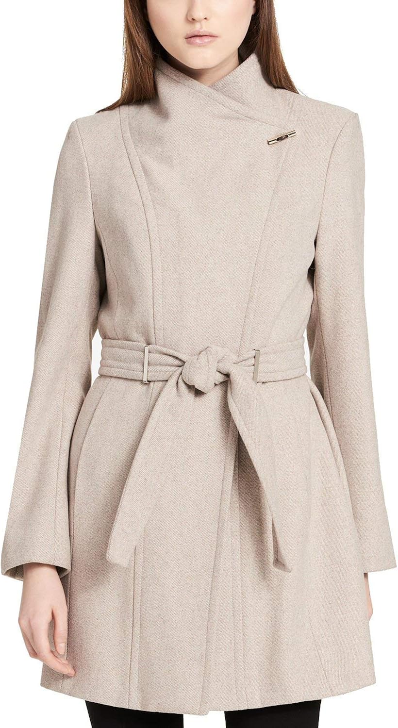 calvin klein toggle wrap front jacket