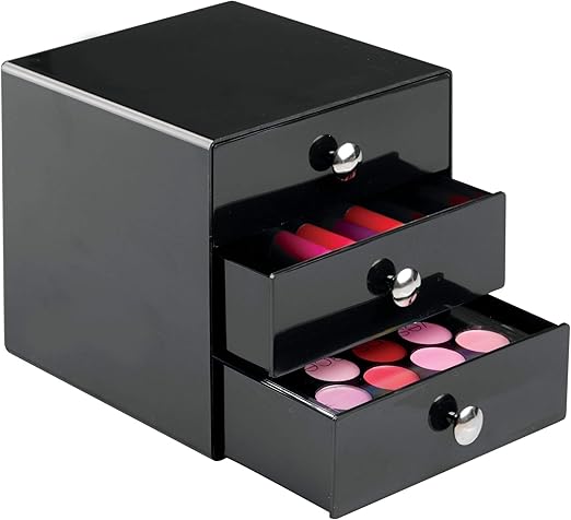Amazon Com Idesign 3 Drawer Plastic Vanity Organizer Compact