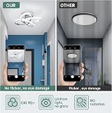 EIDISUNY Led Ceiling Light 30cm Chrome 26W 6000K Cool White Modern Fixture view 7
