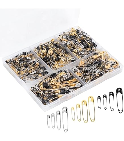 1000 Small Safety Pins Size #0 - Antique Brass 7/8 Inch For Crafts & Sewing