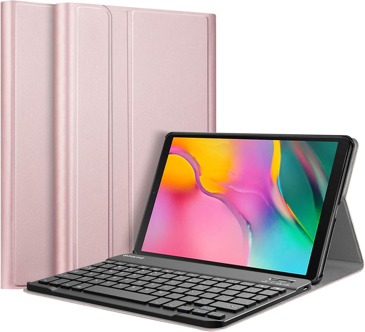 Fintie Keyboard Case for Samsung Galaxy Tab A 10.1 2019 Model SM-T510(Wi-Fi) SM-T515(LTE) SM-T517(Sprint), Slim Shell Lightweight Stand Cover with Detachable Wireless Bluetooth Keyboard, Rose Gold