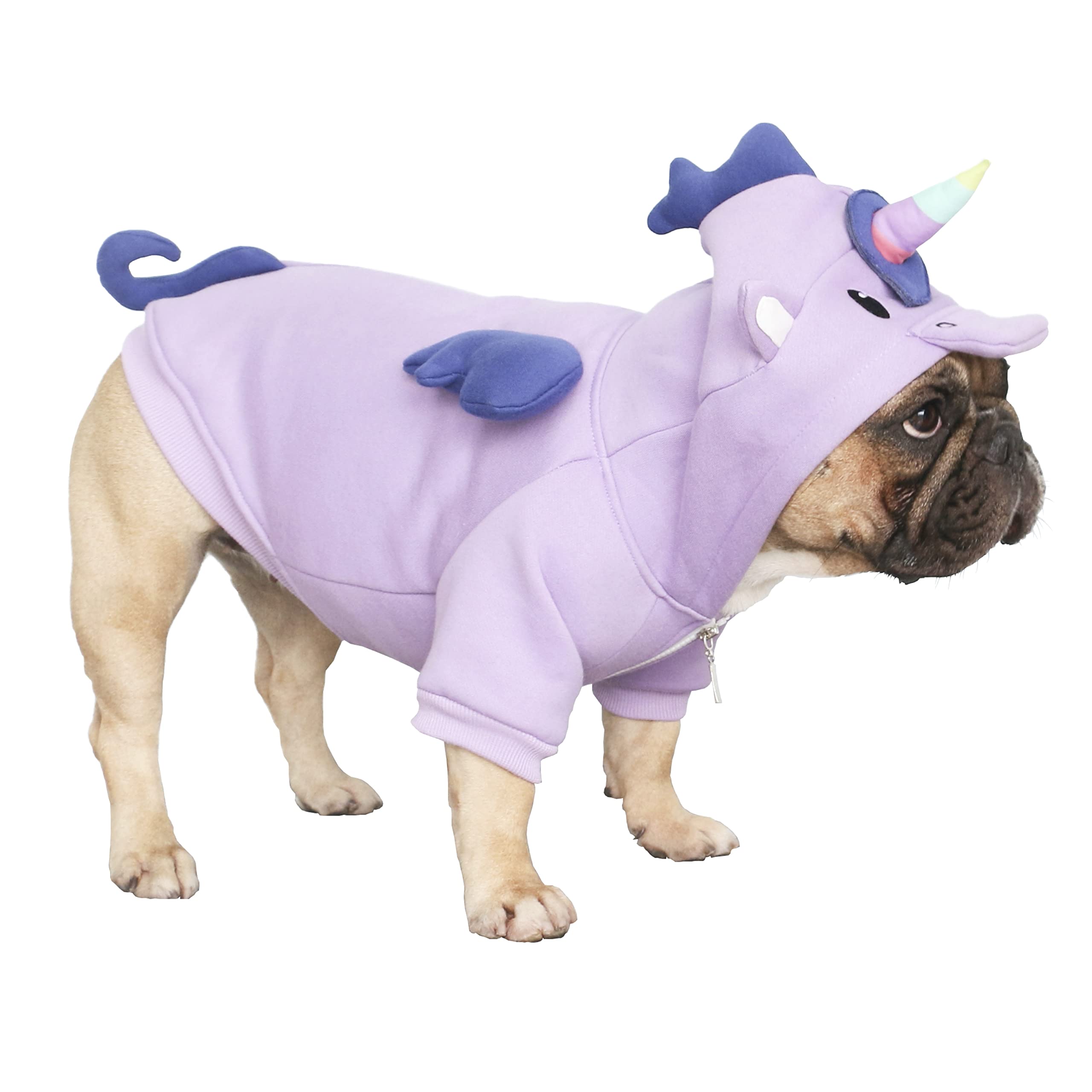 iChoue Unicorn Dog Halloween Costumes Clothes Sweater Cute Funny for French Bulldog Cold Weather Winter Coats Hoodies Frenchie English Pug Pitbull Corgi Puppy - Purple/XXLarge — image 1