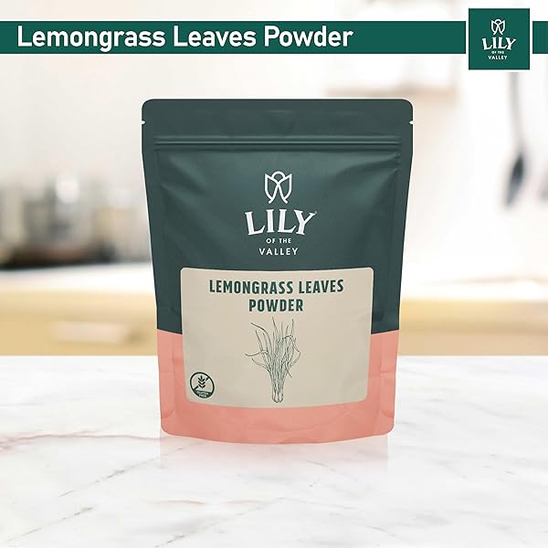 LILY OF THE VALLEY LEMONGRASS POWDER – FRESHLY GROUND DRIED LEMONGRASS – GREAT FOR COOKING & BAKING – 100% RAW – SOURCED FROM INDIA – VEGAN & GLUTEN-FREE – PACKED IN RESEALABLE POUCH (8OZ, 226G)