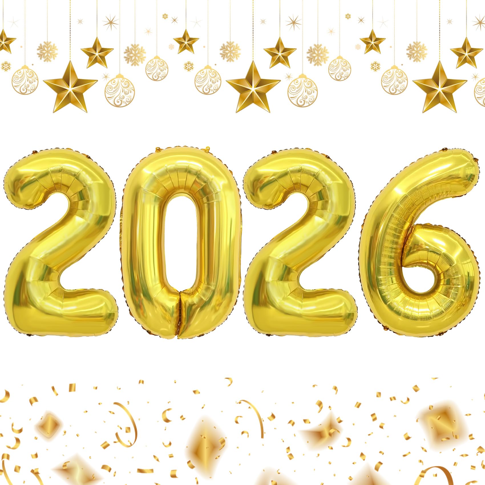 Photo 1 of 2026 Balloons, 2026 Number Balloons, 2026 Gold Balloon, Foil Graduation Balloon for 2026 Graduation Decorations Class of 2026 New Year Anniversary Birthday Home Office Party Supplies Decor, 16 Inch