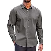COOFANDY Mens Casual Button Down Shirts Long Sleeve Untucked Shirts for Men Stretch Dress Shirt