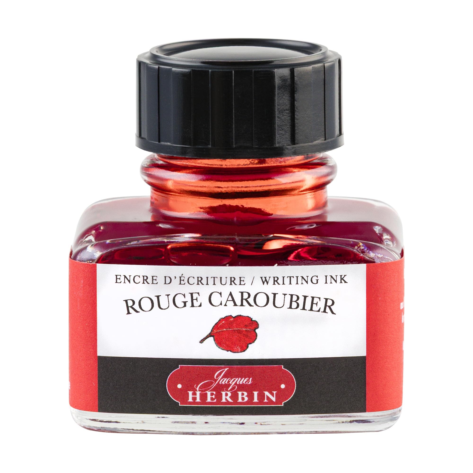 Jacques Herbin 13022T - One 30 ml Bottle of Ink for Fountain pens and rollerballs, Rouge Caroubier/Carob Tree red - Made in France - Calligraphy Writing — image 1